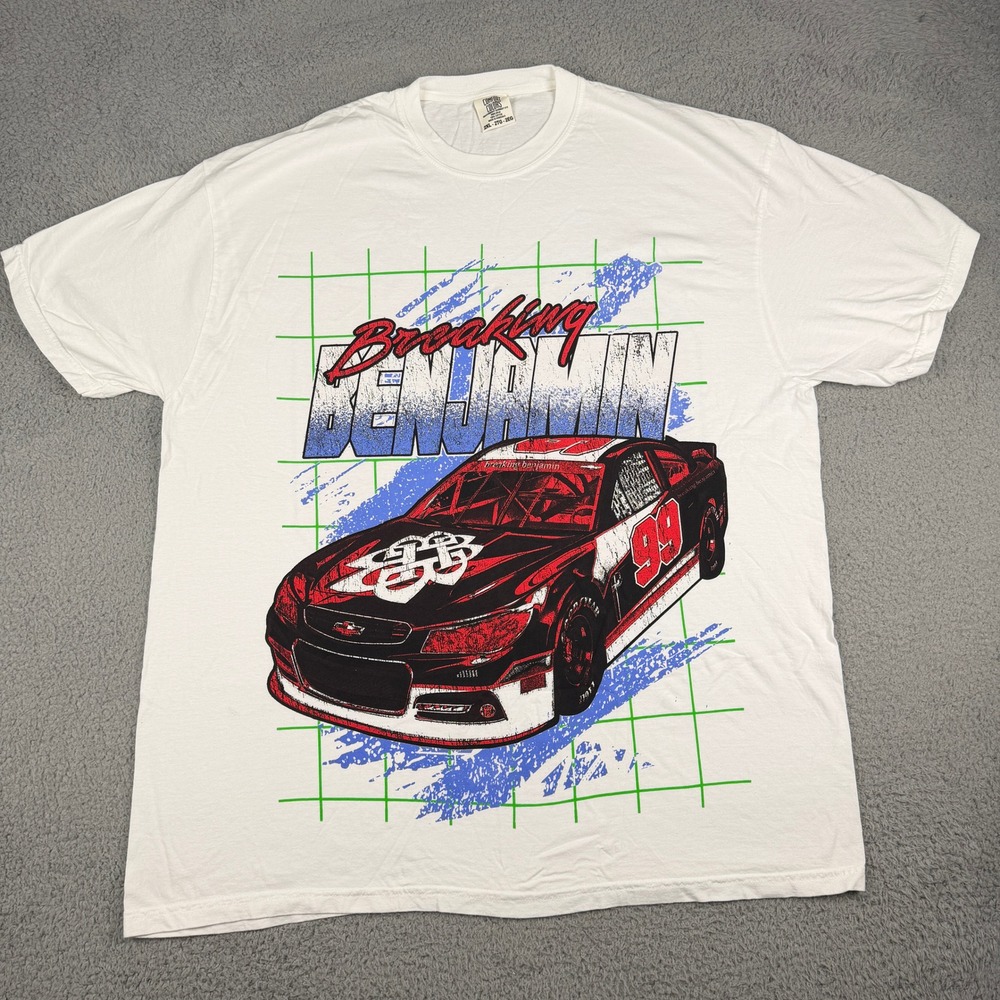 Breaking Benjamin 2024 Tour Concert Shirt Mens 2XL White Racing Car